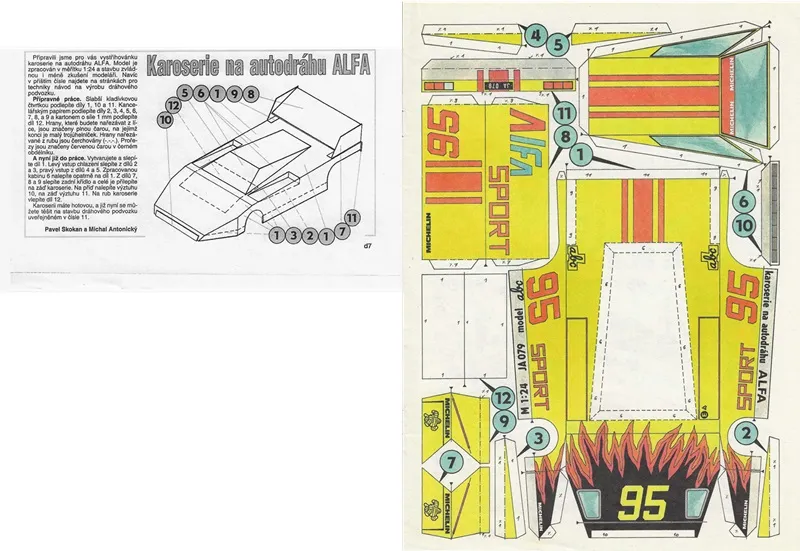 Karoseria závodného auta ALFA pre autodráhu